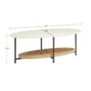 Oval Coffee Table With Metal Legs - White / Natural - Image 3