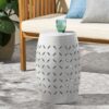Lilac - Modern Side Table With Iron Cut Design - White - Image 9