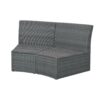 10 Piece Outdoor Sectional Half Round Patio Rattan Sofa Set, Wicker Conversation Furniture Set For Free Combination - Light Gray - Image 20