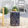 Outdoor, Metal End Table, Large - Navy Blue - Image 5