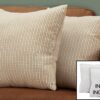 Pillows, Square, Insert Included, Decorative Throw, Hypoallergenic Polyester, Modern, Stylish Appearance (Set of 2) - Taupe - Image 3