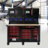 Heavy Duty Tool Cart With 19 Drawers, Tools Not Included, Mobile Storage For Workshop Or Laboratory - Black / Red - Image 14