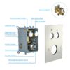 Dual Shower Head System With Square Rain Shower And Rough In Valve - Brushed Nickel - Image 7