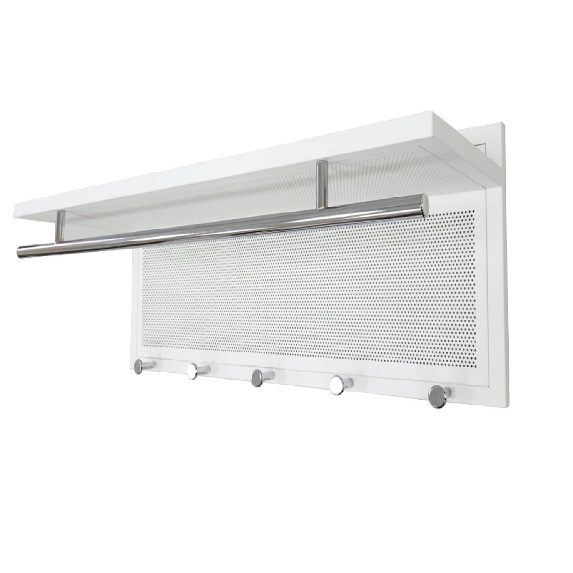 Esyspot - Metal Powder Coating Hook Wall Mounted With Shelf - White - Image 4