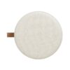 Brandy - Round Upholstered Storage Ottoman With Leather Accent - Flax White - Image 5