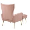 Modern Accent Chair With Ottoman, Comfy Armchair For Living Room, Bedroom, Apartment - Pink - Image 16