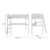 Everest - Full Size Loft Bed With Stairs With Desk And Storage, Heavy Duty Solid Wood Frame - White - Image 3