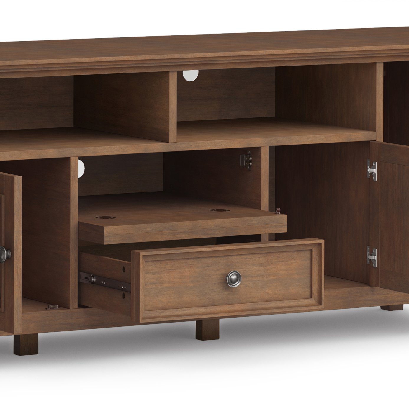 Amherst - Wide TV Media Stand - Rustic Natural Aged Brown - Image 4