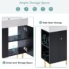 Bathroom Vanity, Combo Cabinet, Bathroom Storage Cabinet, Single Ceramic Sink, Left Side Storage - Black - Image 7