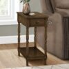 Accent End Table, 2 Tier, Storage Drawer, Traditional - Espresso - Image 10
