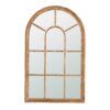 Large Arched Accent Mirror With Frame With Decorative Window Look Classic Architecture Style Solid Fir Wood Interior Decor - Brown - Image 2