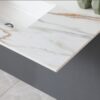 Vanity Top With Undermount Sink And Backsplash, Sintered Stone - Carrara White Marble - Image 13