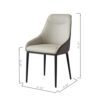 Modern Dining Chair Set Upholstered Seats Steel Metal Legs 2 Tone Contemporary Kitchen Living Room Furniture (Set of 2) - Black / Gray - Image 3