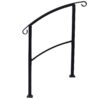 Handrails For Outdoor Steps, Fit 1 Or 3 Steps Outdoor Stair Railing, Flexible Front Porch Hand Rail, Transitional Handrails For Concrete Steps Or Wooden Stairs - Black - Image 3