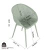 2 Piece Durable Single Chair With Mesh Hollow Out Design - Light Green - Image 3