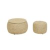 Woven Rattan Fabric Round Storage Ottoman With 2 In 1 Function As End Table And Ottoman - Dark Yellow - Image 11