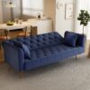 Convertible Double Folding Living Room Sofa Bed - Blue - Image 3