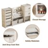 Kids Toy Storage Organizer With 8 Removable Toy Bins, 4 Tier Bookshelf, And 2 Cabinet Storage - Gray / Ivory - Image 7