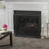 Thayer - Single Panel Iron Fireplace Screen With Geometric Pattern - Black - Image 4