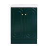 Contemporary Freestanding Bathroom Vanity With White Resin Sink & Soft Close Doors - Dark Green - Image 4