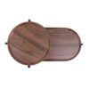 Small Coffee Tables 2 Tier Modern Sofa Side Table With Wood Storage Shelf Living Room End Tables Nightstands - Walnut Brown - Image 14