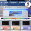 TV Stand LED Gaming Entertainment Center Media Storage Console Table With Large Side Cabinet For Living Room - White - Image 5
