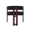 Modern Accent Chair Teddy Upholstered Armchair With Open Back 3 Legs Barrel Dining Chair - Black - Image 12