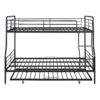 Full Long Over Queen Bunk Bed With Twin Size Trundle - Black - Image 5