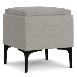 Natasha - Multifunctional Storage Ottoman With Tray - Gray
