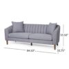 Contemporary 3 Seater Sofa With Plush Accents And Button Tufted Diamond Stitching - Gray - Image 3