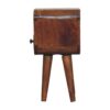 Extra Mini Curve Open Slot Bedside Table - Chestnut - Image 4