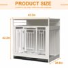 Wooden Dog Crate Furniture With Divider And Storage - White - Image 3