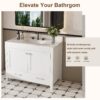 43" Bathroom Vanity, Multi Functional Cabinet With Doors And Drawer - White - Image 5