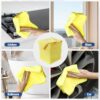 Multifunctional Microfiber Towel For Car Cleaning, Kitchen & Glass Scrubbing - Yellow - Image 7
