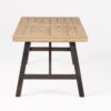 Outdoor Weather Resistant Dining Table With Slat Panel Design - Natural / Gray - Image 6