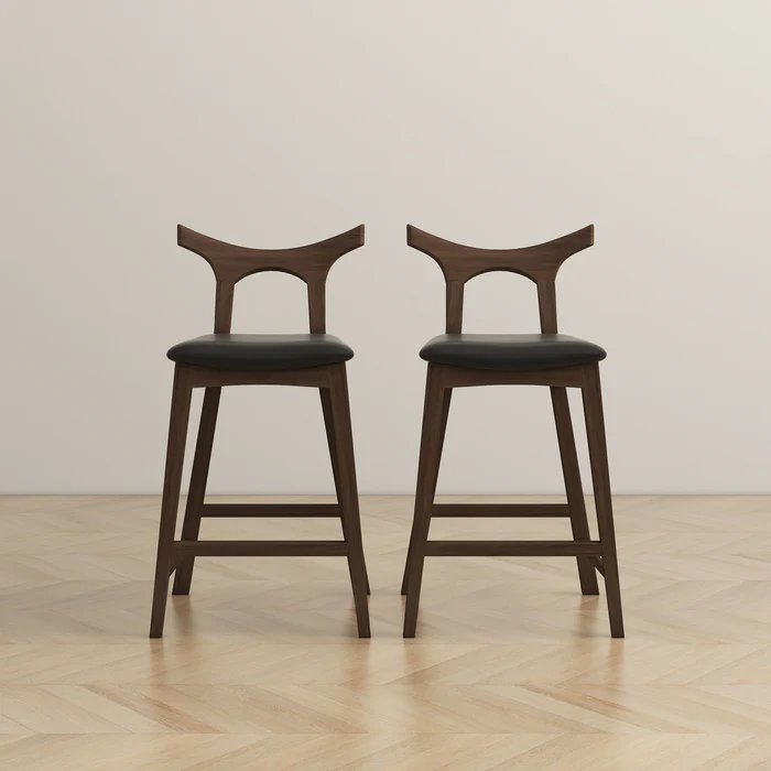 Hester - Upholstered Square Bar Chair (Set of 2) - Black / Brown - Image 9