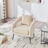 3 Piece Upholstered Sofa Set, Loveseat & 2 Accent Chairs For Small Living Spaces - Beige - Image 6
