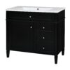 Bathroom Vanity With Top Sink, Modern Bathroom Storage Cabinet, 2 Drawers And A Tip-Out Drawer, Single Sink Bathroom Vanity - Black - Image 11