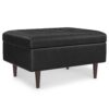 Shay - Mid Century Small Coffee Table Storage Ottoman - Distressed Black - Image 7