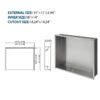 Stainless Steel Shower Niche With, 19" X 15", Durable And Rust Resistant - Brushed Nickel - Image 3