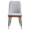 Modern Dining Chair (Set of 4) With Light Dual Tone Backrest And Metal Legs - Brown / Light Gray - Image 10