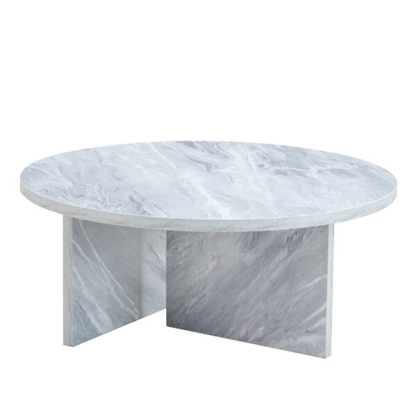 A Multi Style Decor Friendly Round Coffee Table, Featuring Modern Minimalism And Nordic Flair - White