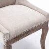 Ultra Side Dining Chair,Thickened Fabric Chairs With Neutrally Toned Solid Wood Legs, Bronze Nail Head (Set of 2) - Beige - Image 9