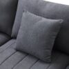 Modern Sectional Sofa With Vertical Stripes, 2 Pillows, 5 Seat Couch With Convertible Ottoman, Various Combinations, L-Shape Indoor Furniture - Dark Gray - Image 9