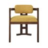 7 Piece Elegant Dining Set With Upholstered Wood Dining Chairs - Yellow / Walnut / Rich Mahogany - Image 14