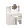Fashion Vanity Desk With Mirror And Lights For Makeup And Cushioned Chair - White - Image 10