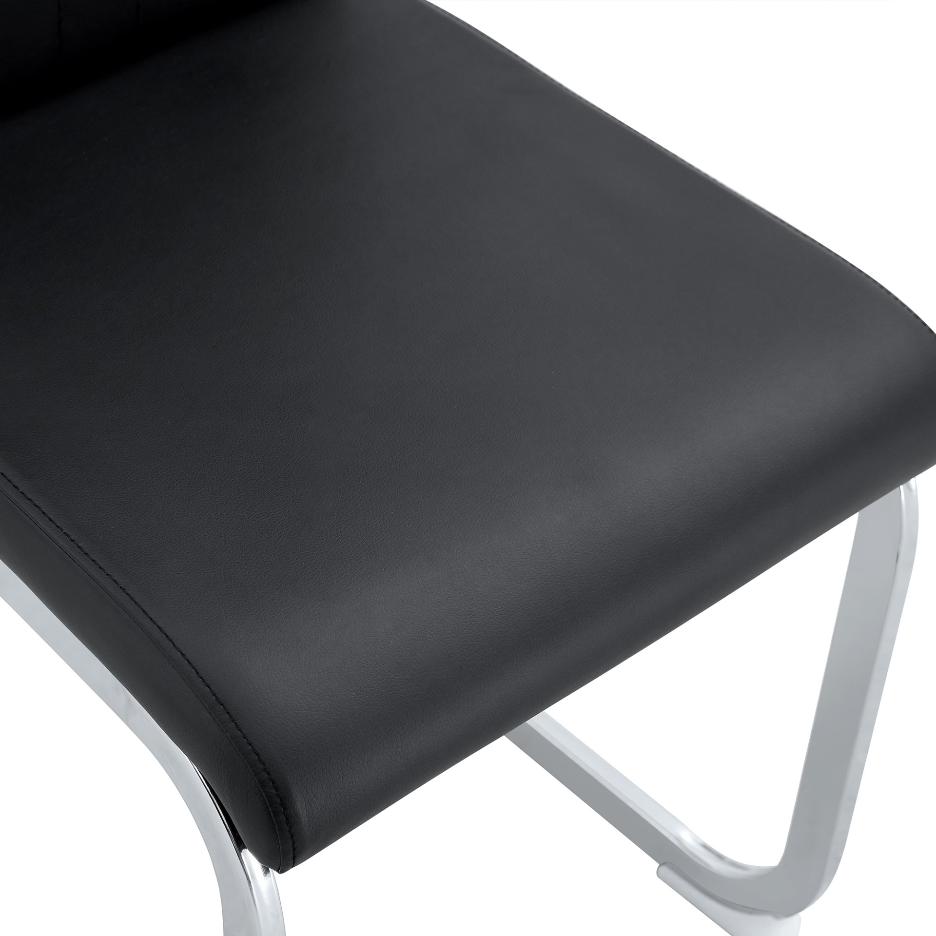 (Set of 4) Material Bow Shaped Chairs Perfectly Integrated Into Industrial And Modern Home Design - Black - Image 15