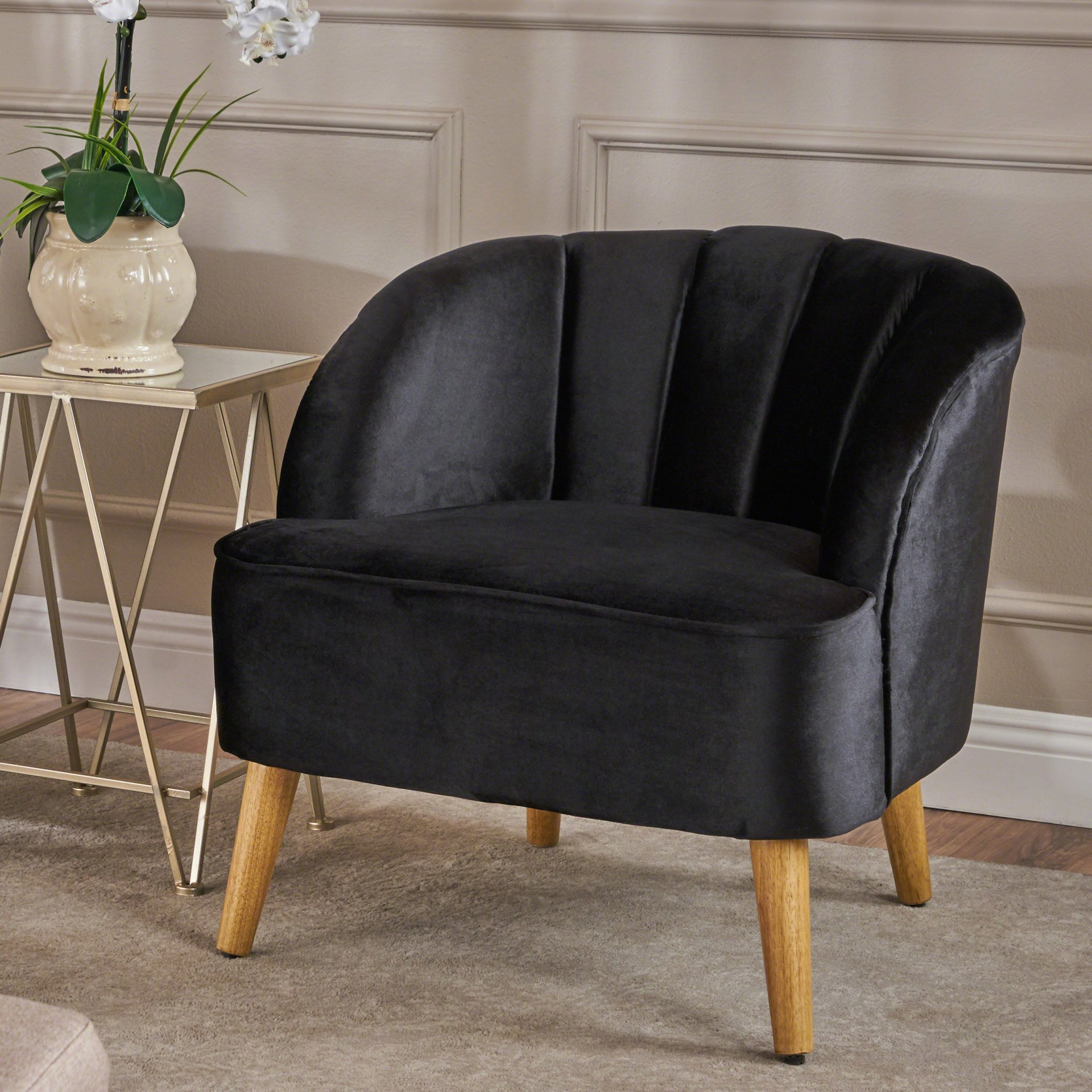 Accent Chair, Club Armchair, Modern Reading Chair - Black - Image 2