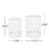 Outdoor Metal (Set of 2) End Table - White - Image 3