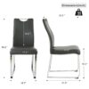 Modern Dining Chair (Set of 2), Upholstered With Cloth And Electroplated Metal Legs For Home Furniture - Charcoal Gray - Image 3